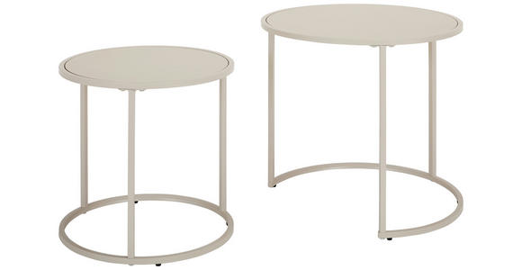 BEISTELLTISCHSET rund Kaschmir  - Kaschmir, Basics, Holzwerkstoff/Metall (50/40/50/40/45.5/39cm) - Carryhome