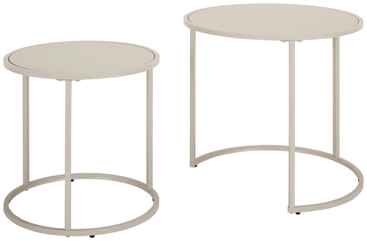 BEISTELLTISCHSET rund Kaschmir  - Kaschmir, Basics, Holzwerkstoff/Metall (50/40/50/40/45.5/39cm) - Carryhome