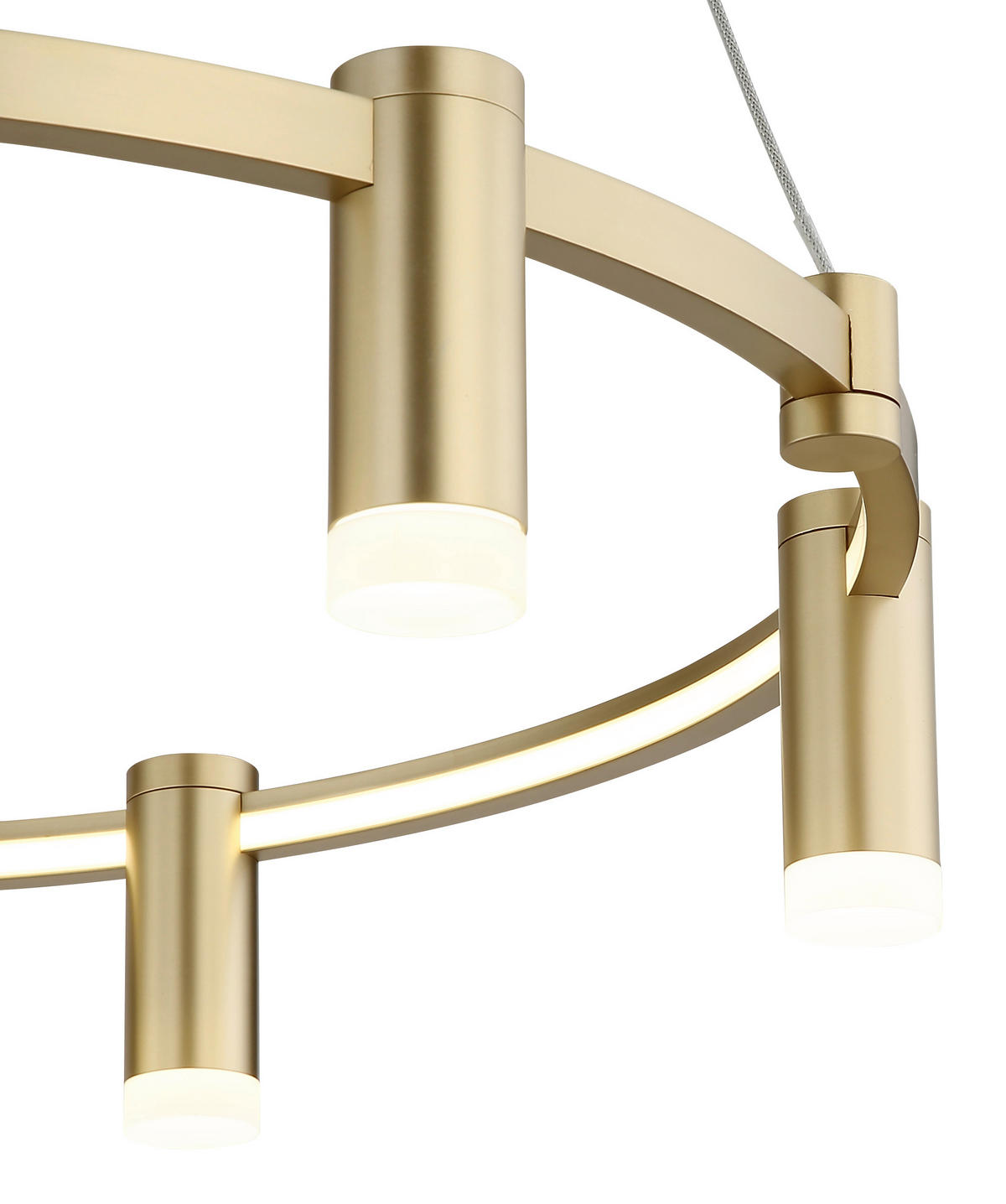 LED-HÄNGELEUCHTE 62/120 cm  - Transparent/Goldfarben, Design, Kunststoff/Metall (62/120cm) - Globo