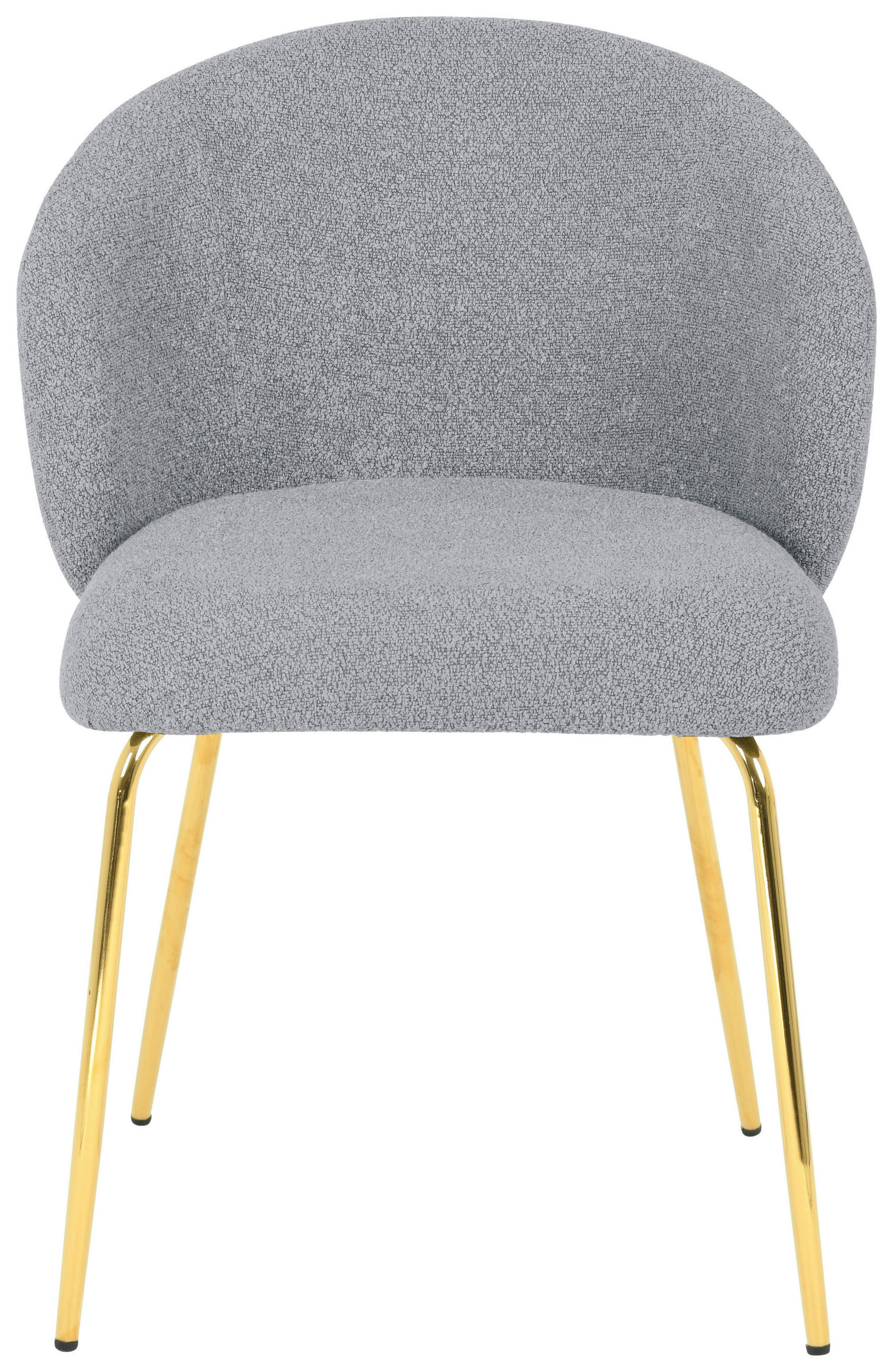 STUHL Bouclé Grau, Goldfarben  - Goldfarben/Grau, Design, Textil/Metall (57/79/59cm) - Xora