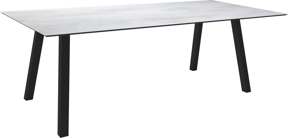 GARTENTISCH Kunststoff Hellgrau rechteckig  - Anthrazit/Hellgrau, MODERN, Kunststoff/Metall (220/100/75cm) - Stern