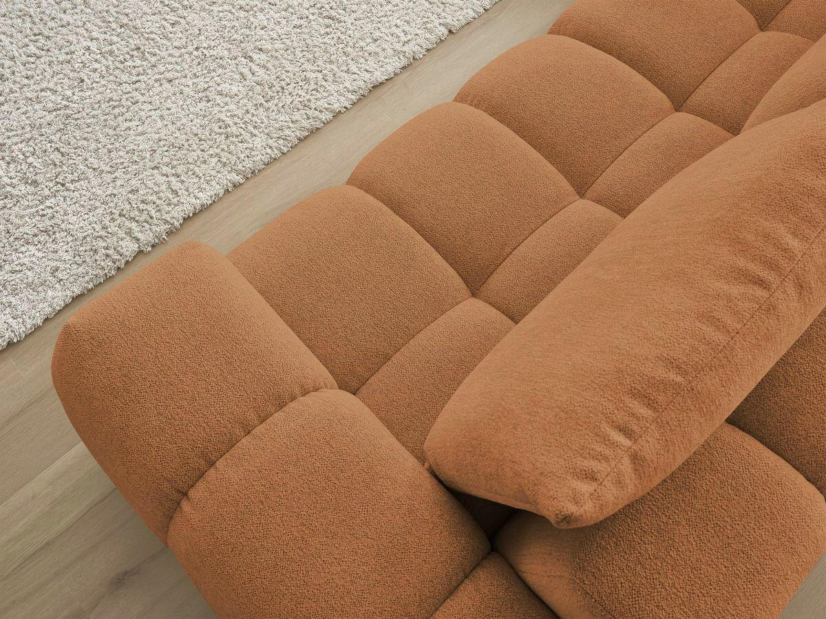 ECKSOFA Ottomane rechts  EVEREST Orange Flachgewebe  - Schwarz/Orange, MODERN, Kunststoff/Textil (210/352cm)