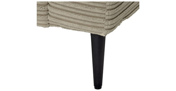 ECKSOFA  in Cord Greige  173/276 cm  - Greige/Schwarz, KONVENTIONELL, Textil/Metall (173/276cm) - Carryhome