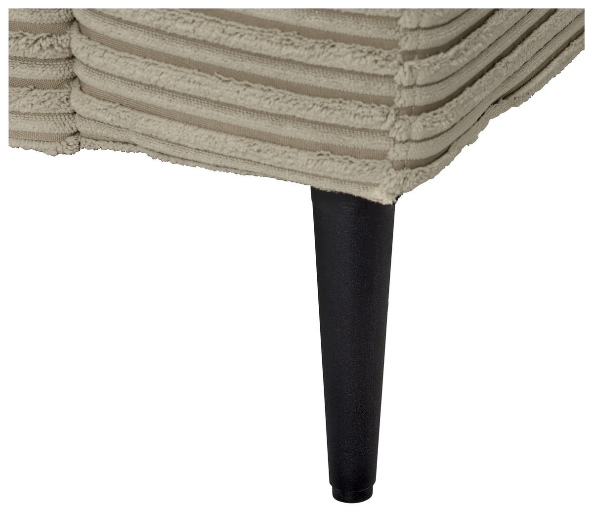 ECKSOFA in Cord Greige  173/276 cm  - Greige/Schwarz, KONVENTIONELL, Textil/Metall (173/276cm) - Carryhome