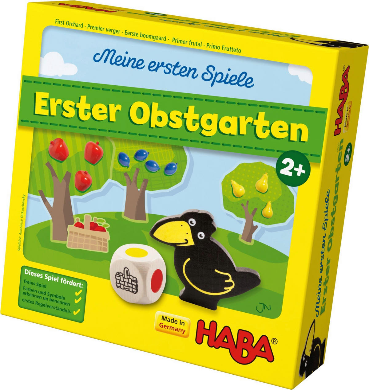 LERNSPIEL Meine ersten Spiel Erster Obstgarten  - Multicolor, Basics, Karton/Naturmaterialien (22,4/22,5/7,3cm) - Haba
