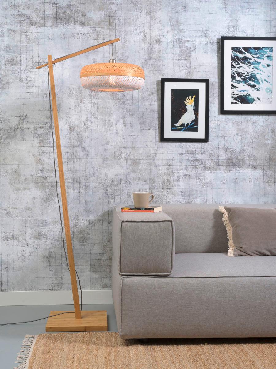 GOLVLAMPA 40/68/176 cm    - vit/naturfärgad, Trend (40/68/176cm) - Good & Mojo