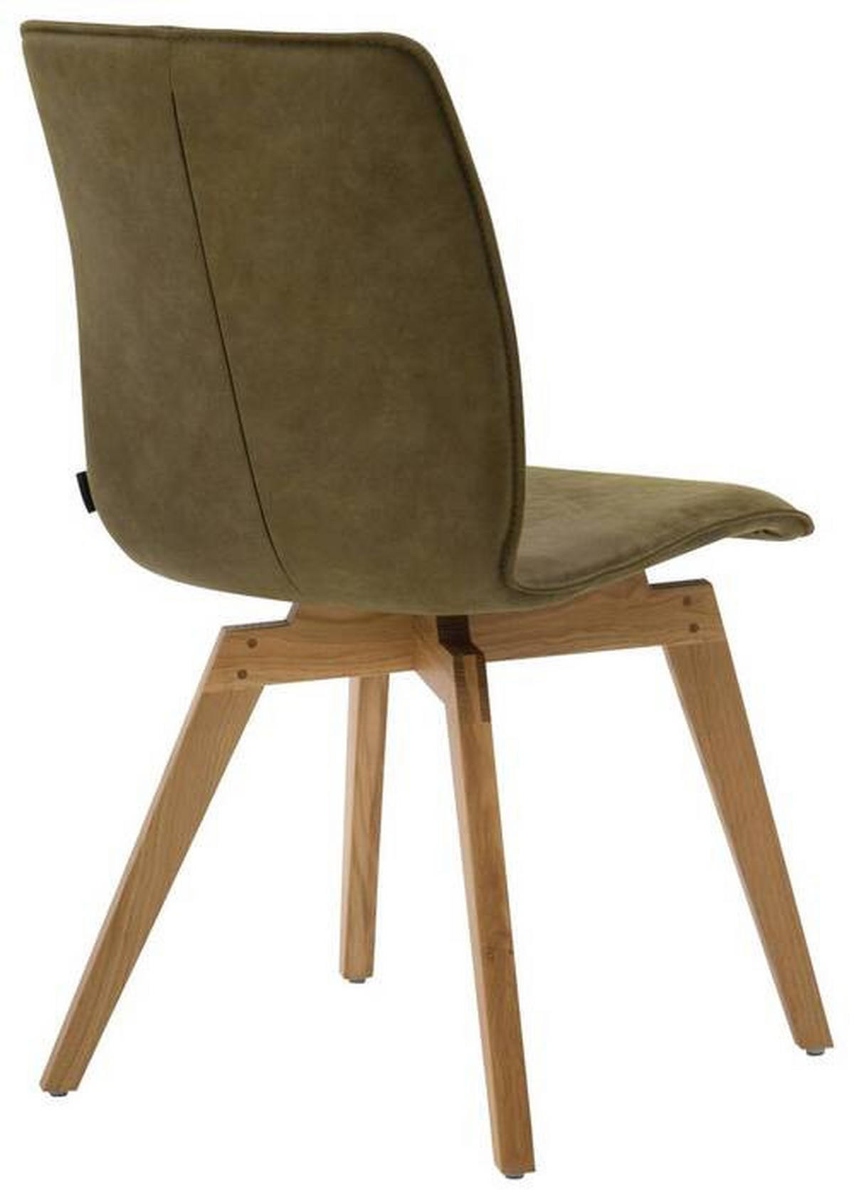 STUHL Lederlook Grün  - Eichefarben/Grün, Design, Holz/Textil (47/90/61,5cm) - Bert Plantagie