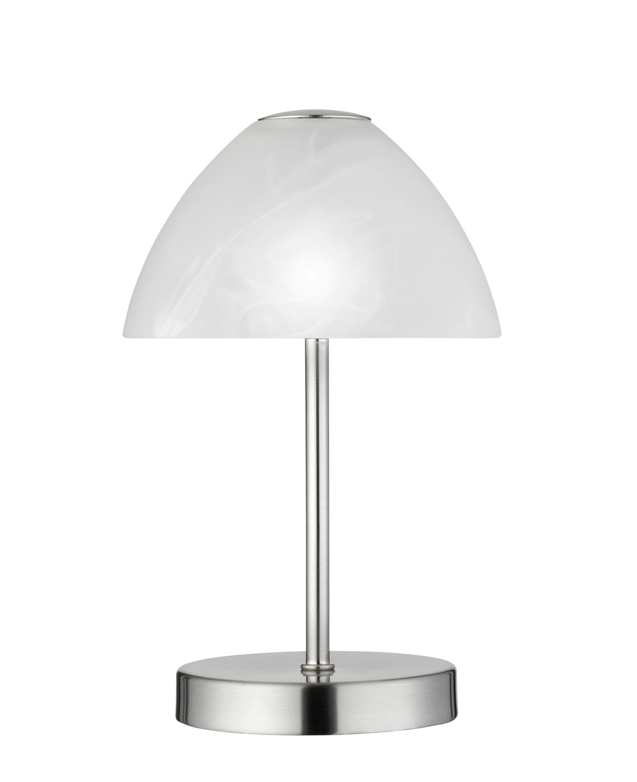 STOLNÍ LED LAMPA, dotykový stmívač, 15/24 cm  - bílá/barvy stříbra, Basics, kov/sklo (15/24cm) - Boxxx