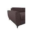 ECKSOFA Dunkelbraun Velours  - Dunkelbraun/Schwarz, KONVENTIONELL, Textil/Metall (255/217cm) - Carryhome