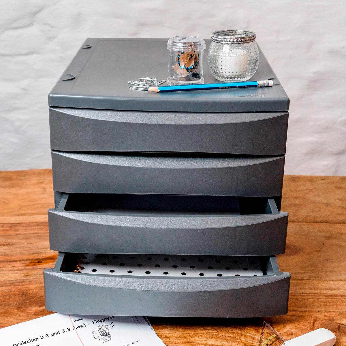 BRIEFABLAGE Anthrazit  - Anthrazit, Basics, Kunststoff (37/25/28cm) - Rotho