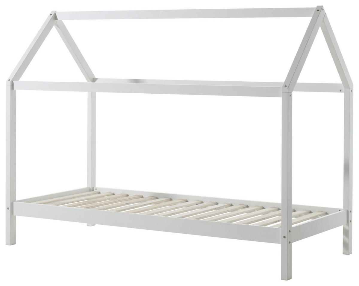 DĚTSKÁ POSTEL SE STŘÍŠKOU, 90/200 cm bílá - bílá, Moderní, dřevo (90/200cm) - MID.YOU