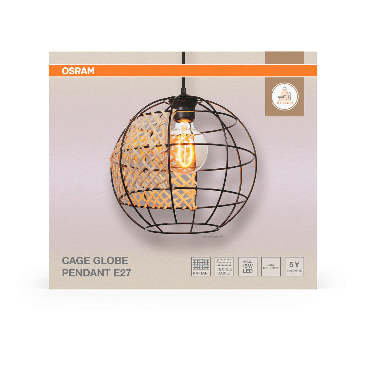 HÄNGELEUCHTE 30/132 cm  - Basics, Holz/Metall (30/132cm) - Osram