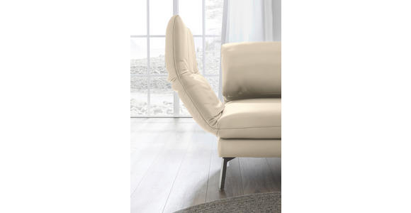 RÉCAMIERE in Echtleder Creme - Chromfarben/Creme, Design, Leder/Metall (209/85-109/95-16cm) - Dieter Knoll