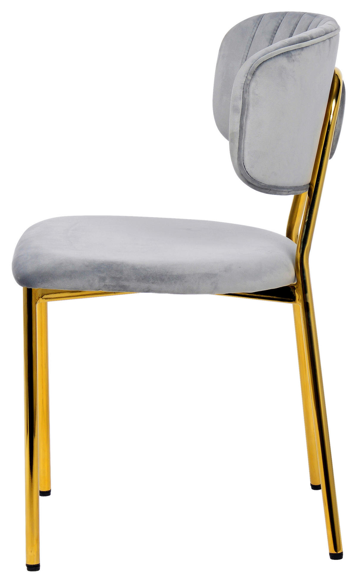 STUHL-SET 2 Stück  in Eisen  - Goldfarben/Grau, Design, Kunststoff/Metall (47/80/51cm) - Kayoom