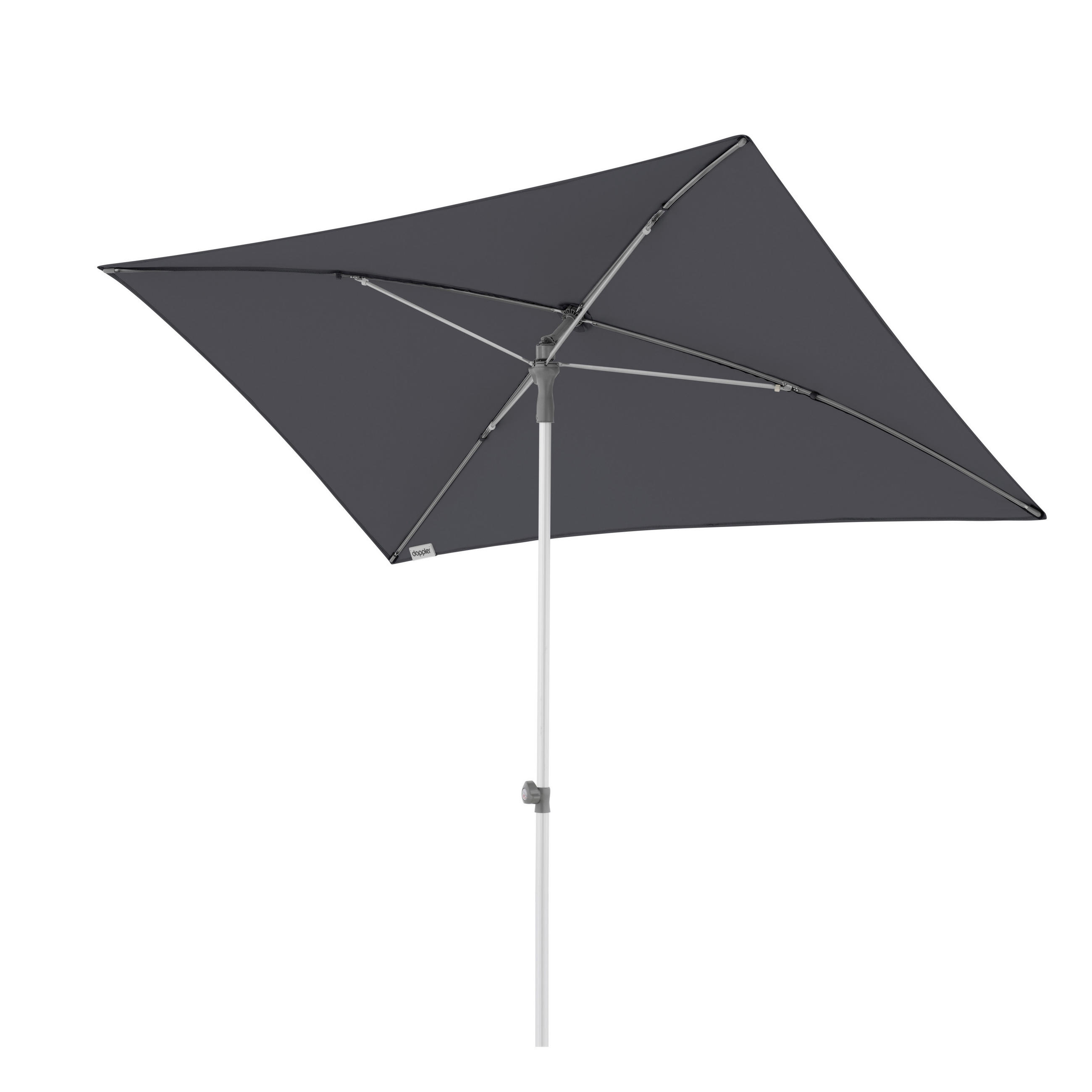 SONNENSCHIRM 225x120 cm Anthrazit  - Anthrazit/Silberfarben, KONVENTIONELL, Textil/Metall (225/120cm) - Doppler