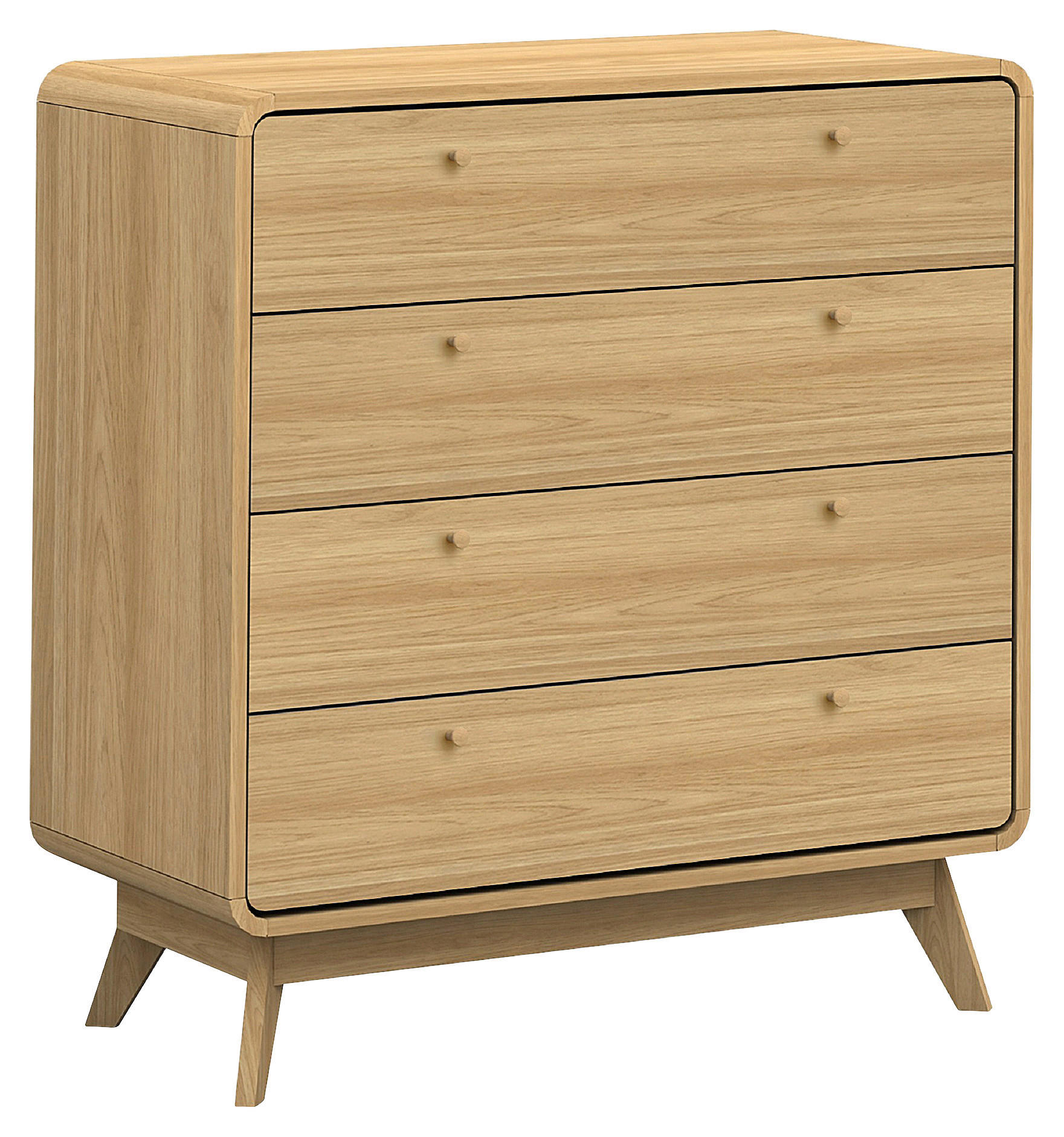 KOMMODE Cassie 80/88/39 cm 4 Schublade(n)  - Eichefarben/Naturfarben, Design, Holzwerkstoff (80/88/39cm) - MID.YOU