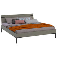 BETT in Grau, Grün  - Schwarz/Grau, Design, Holzwerkstoff/Metall (180/200cm) - Xora