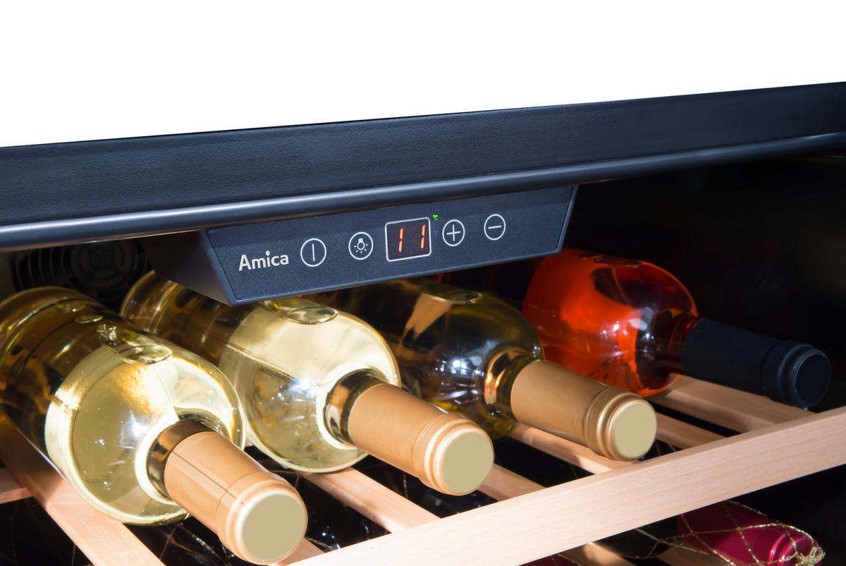WEINKÜHLSCHRANK WK341210S  - Schwarz, Basics, Glas/Metall (59/59,5/54,5cm) - Amica