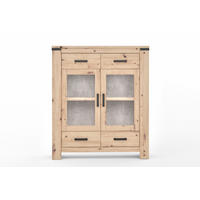 FÉLMAGAS SZEKRÉNY 125/146/40 cm  - Artisan tölgy/antracit, Basics, műanyag/faalapú anyag (125/146/40cm) - Hom`in