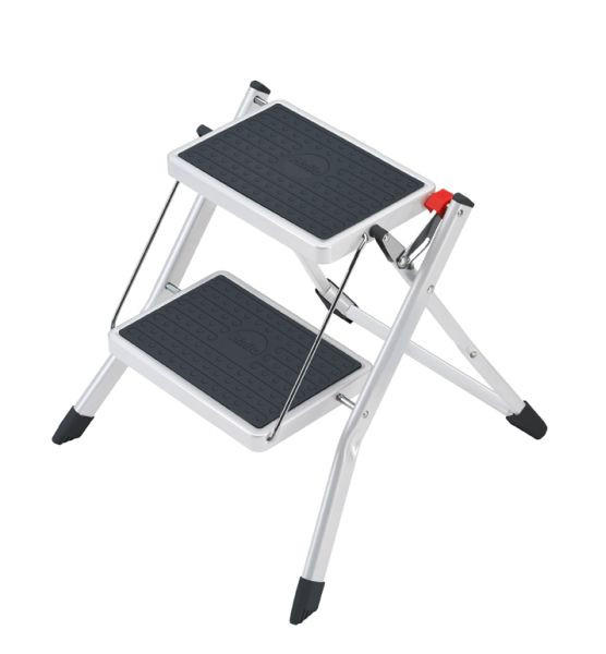 KLAPPTRITTLEITER - Schwarz/Weiß, Basics, Kunststoff/Metall (49/45/49cm) - Hailo