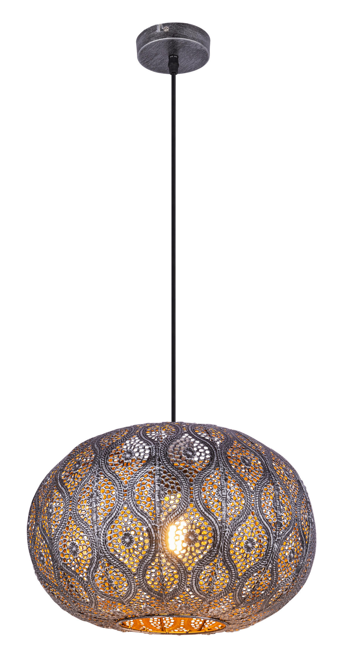LED-HÄNGLAMPA 30/120 cm  - silver/svart, Design, metall/plast (30/120cm) - Globo