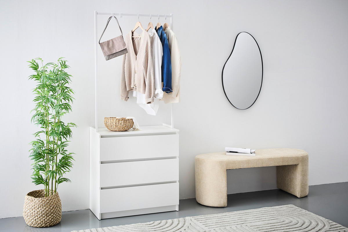 KOMMODE  in 80/195/40 cm  - Weiß, Basics, Holzwerkstoff/Metall (80/195/40cm) - Boxxx