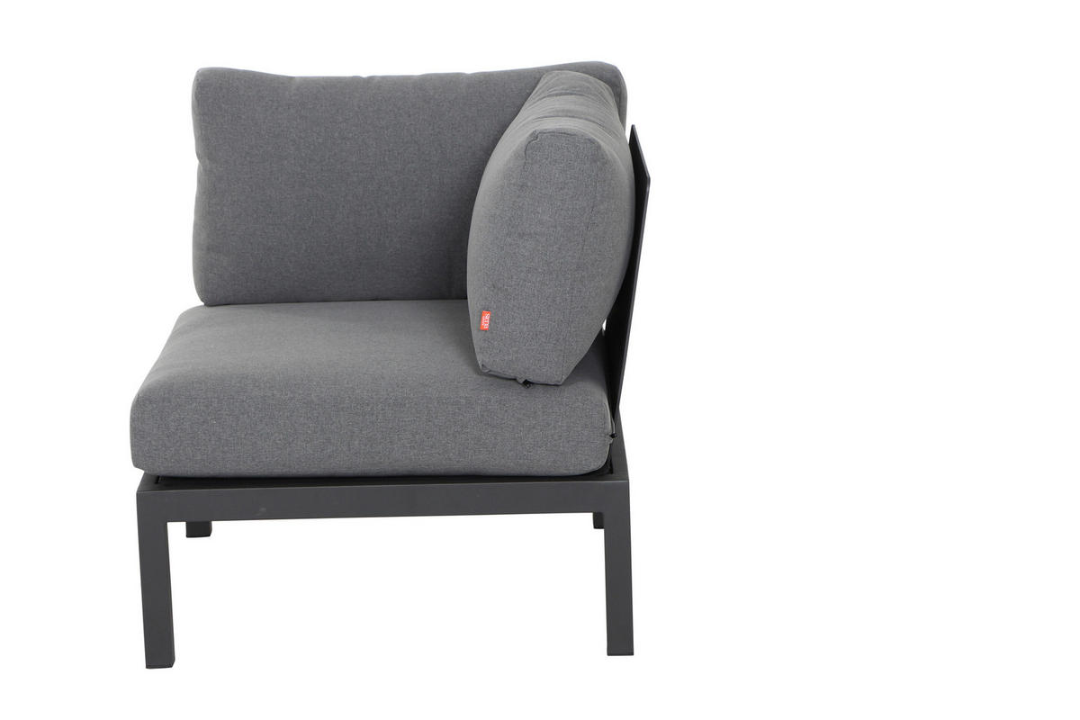 LOUNGEGARNITUR 15-teilig   252/84/252 cm Teakholz massiv Aluminium  - Anthrazit/Grau, KONVENTIONELL, Holz/Textil (252/84/252cm) - Siena Garden