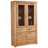 VITRINE Wildeiche furniert, massiv Eichefarben - Edelstahlfarben/Eichefarben, Basics, Glas/Holz (112,2/195/40cm) - Cantus