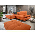ECKSOFA in Mikrofaser Orange  198/290 cm  - Schwarz/Orange, Design, Textil/Metall (198/290cm) - Xora