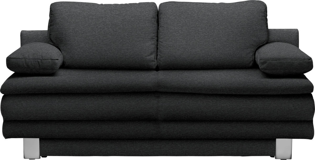 SCHLAFSOFA in Anthrazit  - Chromfarben/Anthrazit, Design, Textil/Metall (194/96/86cm) - Novel