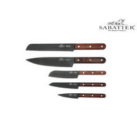 KNIVSET  - svart/mörkbrun, Design, metall/trä (26/2,8/38cm)