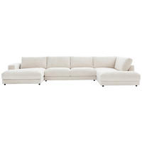 WOHNLANDSCHAFT in Cord Weiss  - Weiss/Schwarz, Design, Kunststoff/Textil (190/425/224cm) - Hom`in