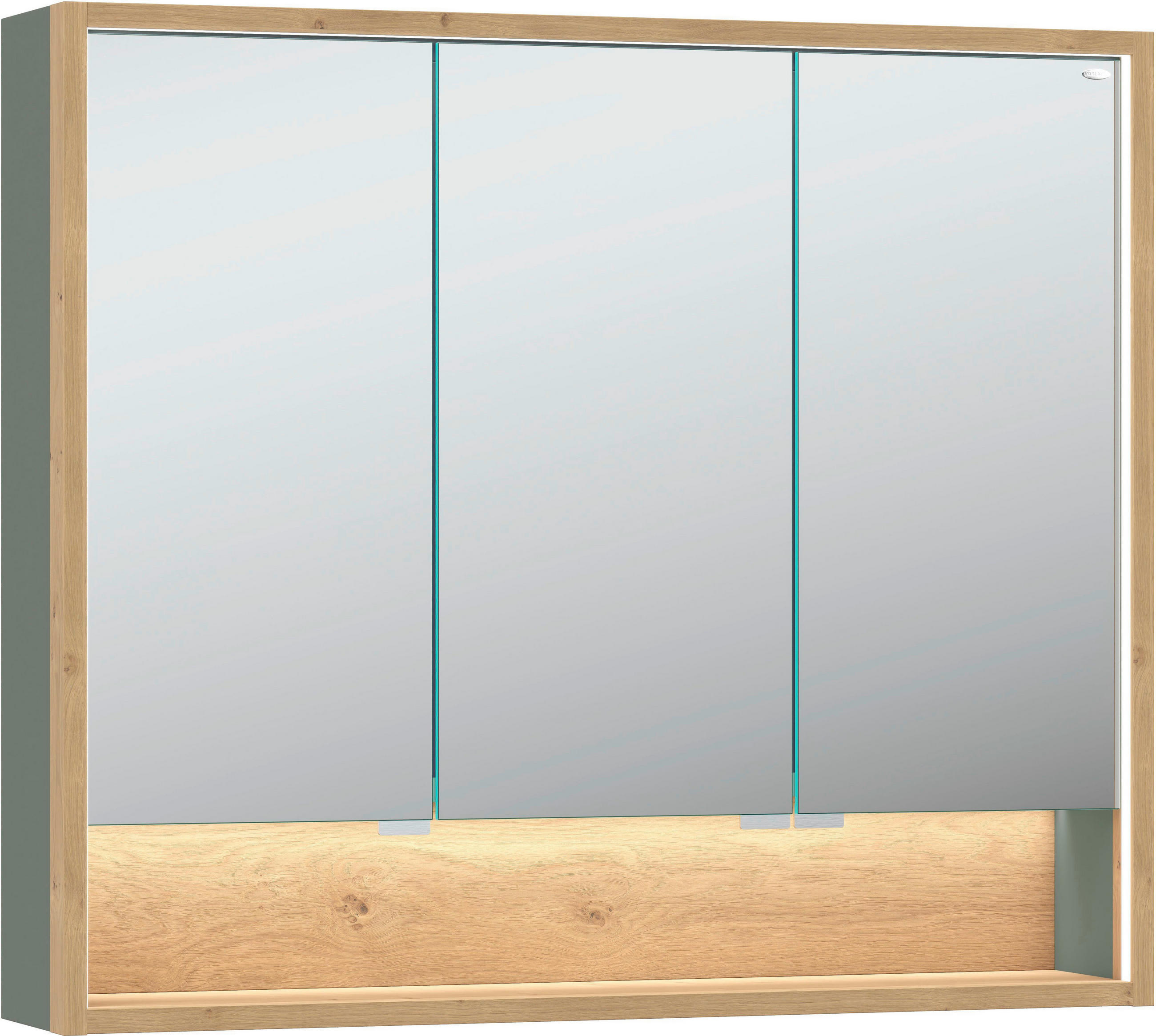 SPIEGELSCHRANK 96,6/82,5/18 cm  - Wildeiche/Edelstahlfarben, LIFESTYLE, Glas/Holz (96,6/82,5/18cm) - Voglauer
