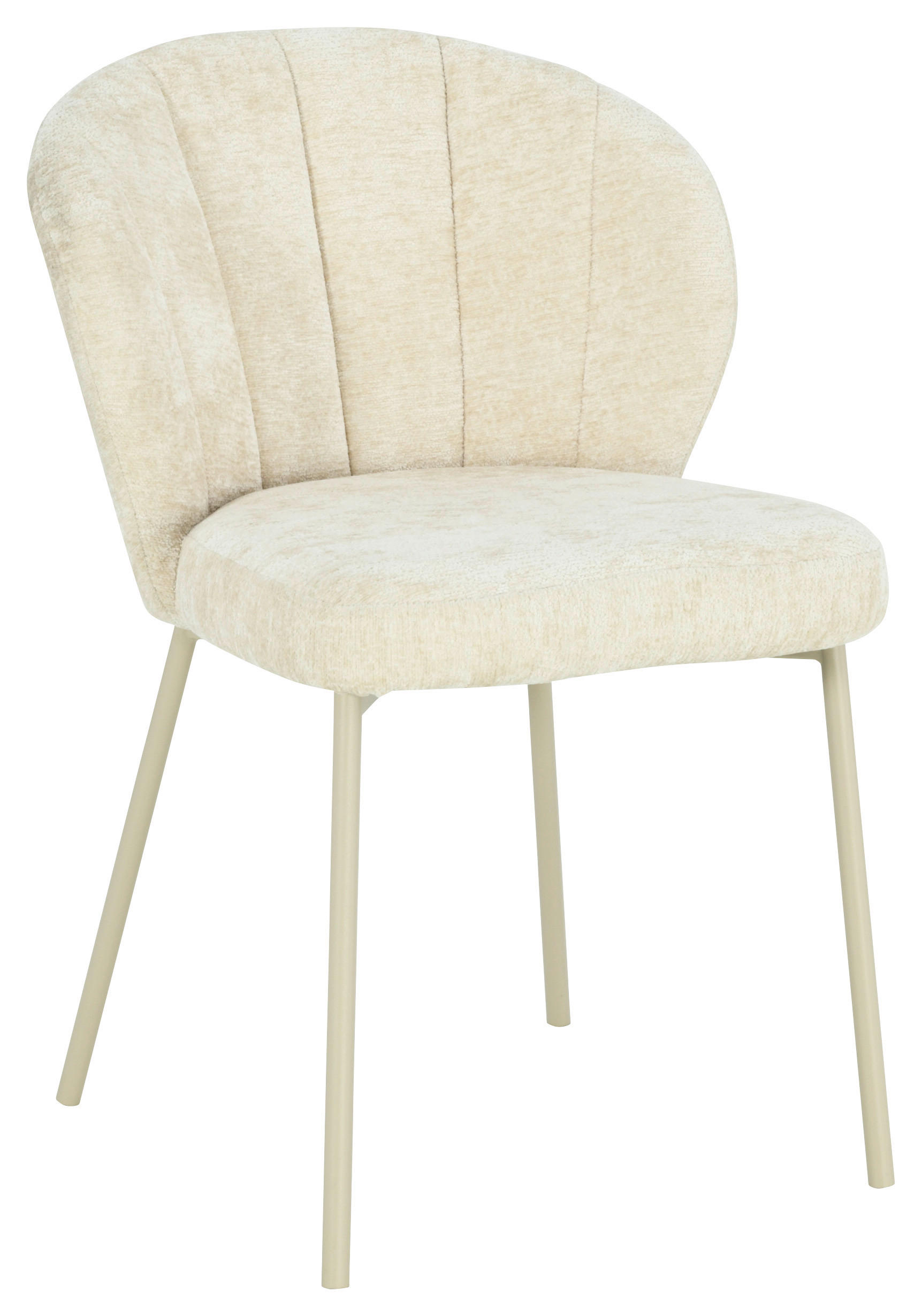 VIERFUßSTUHL  in Eisen Chenille Holz, Metall, Textil  - Beige, MODERN, Holz/Textil (55/79/59cm) - P & B
