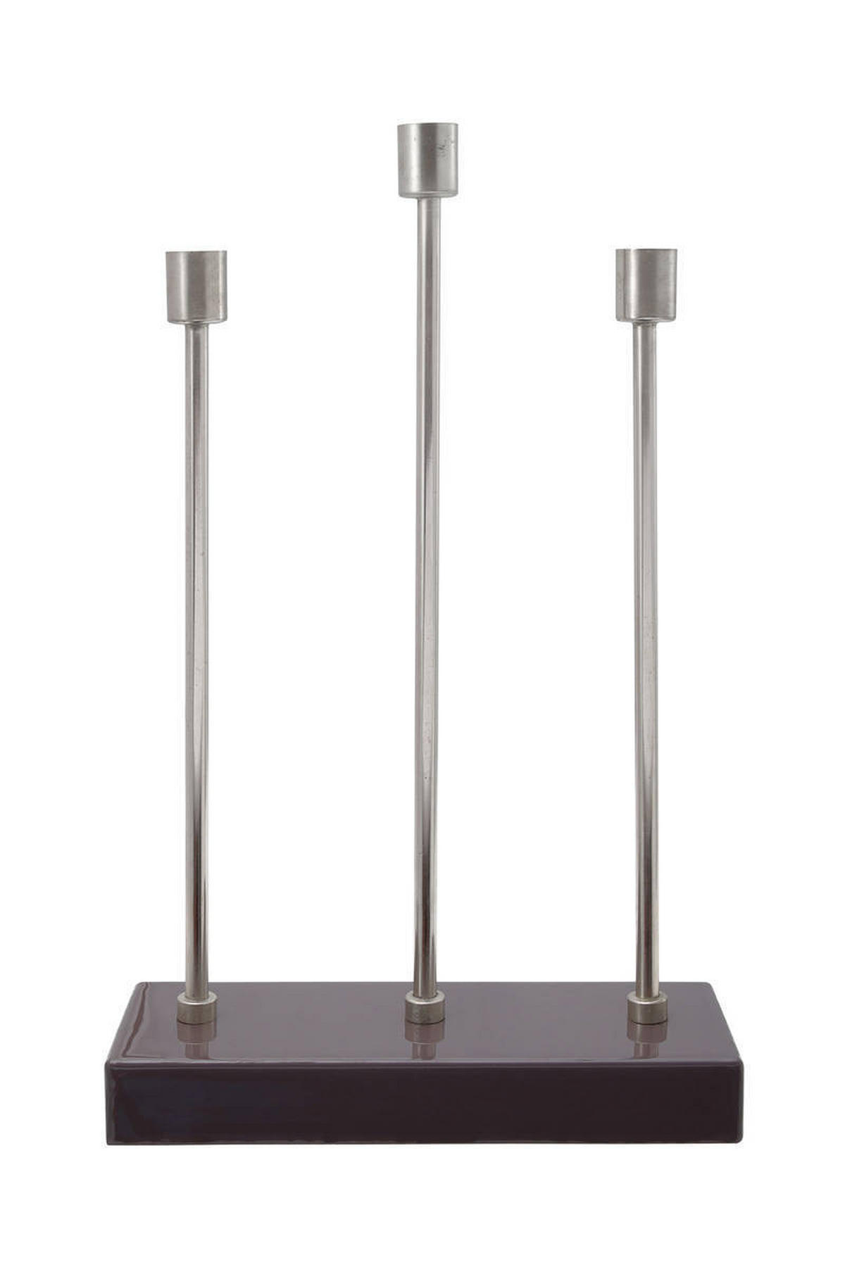 KERZENHALTER - Lila/Silberfarben, Trend, Metall (26/39,5/9cm) - Kayoom