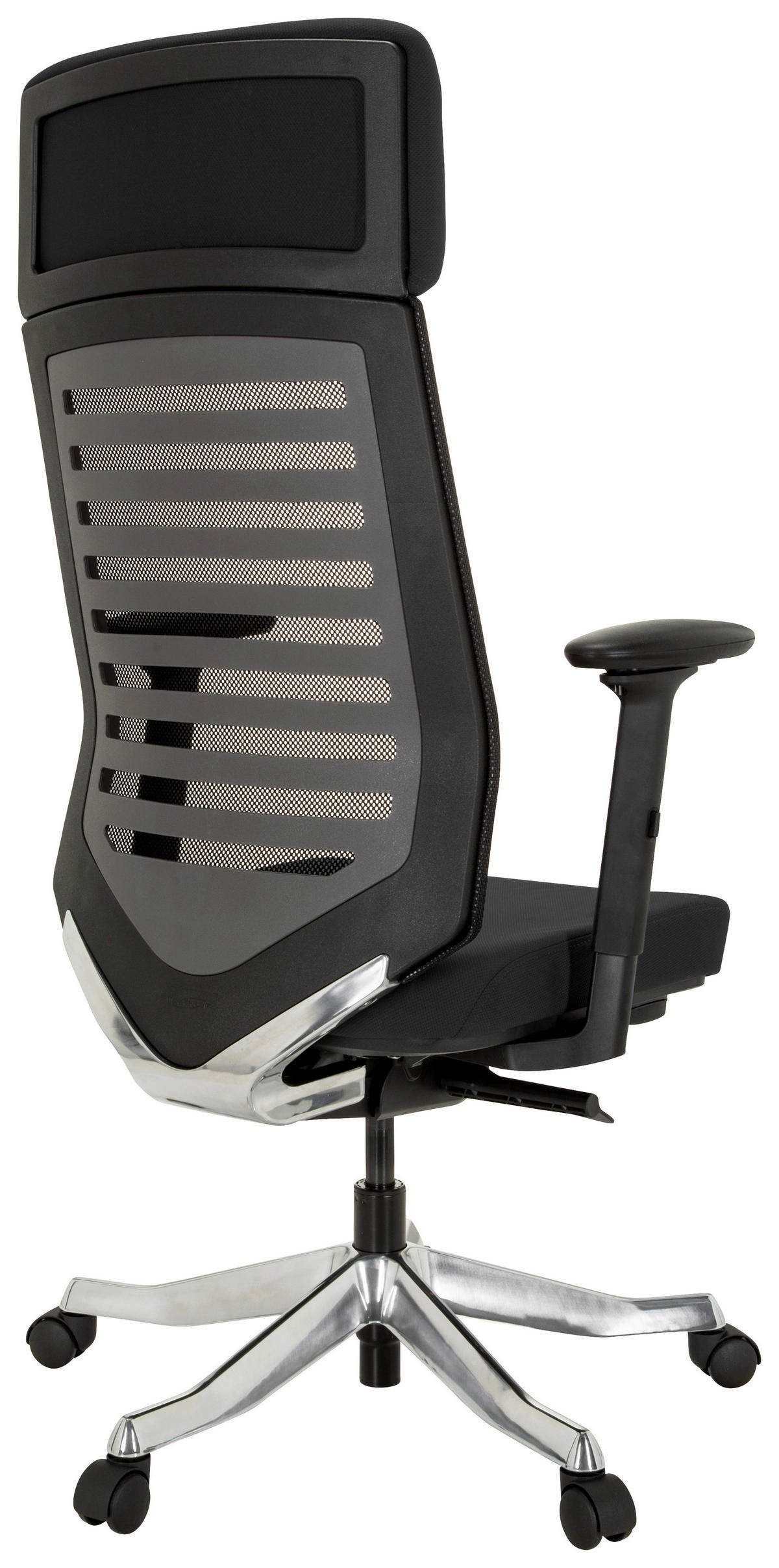 SNURRSTOL  i nätklädsel, flatväv svart  - aluminiumfärg/svart, Modern, metall/textil (68/119/55cm) - MID.YOU