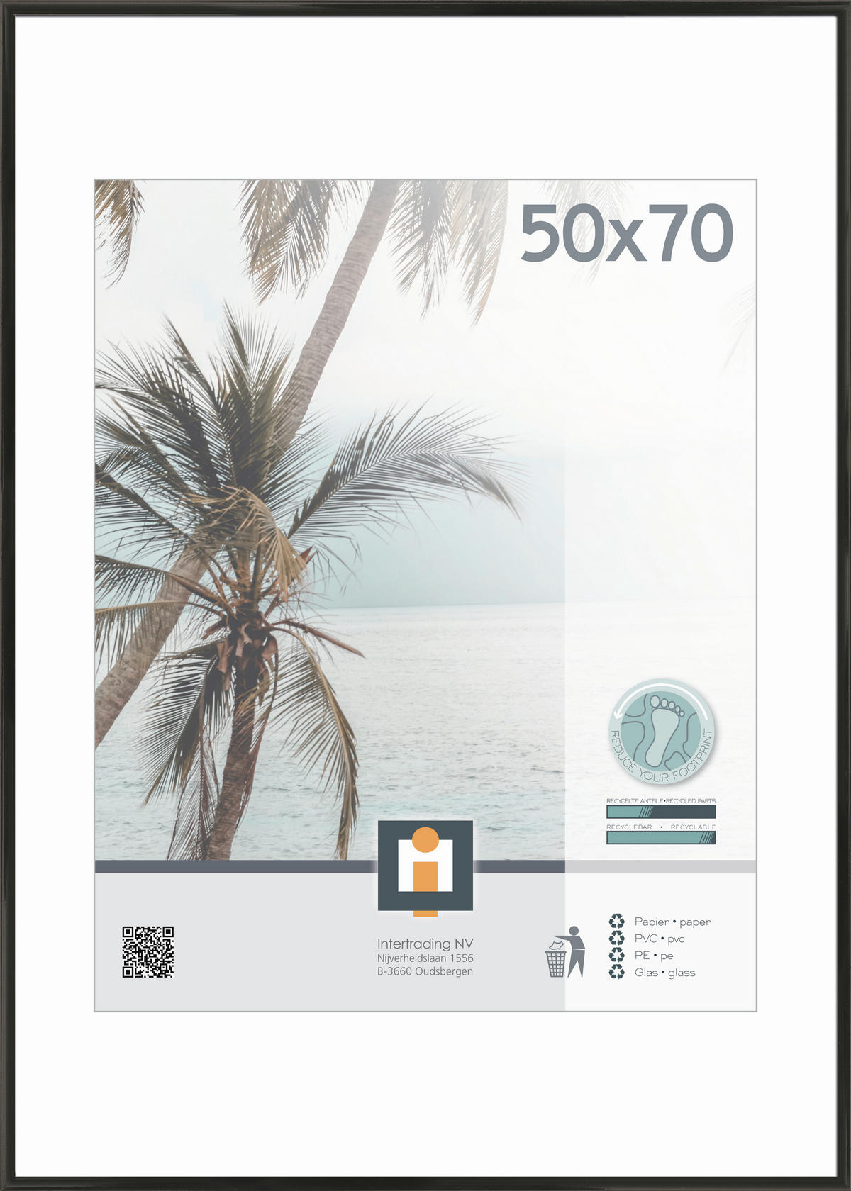 OKVIR ZA SLIKE     50/70 cm     - črna, Basics, umetna masa/steklo (50/70cm)