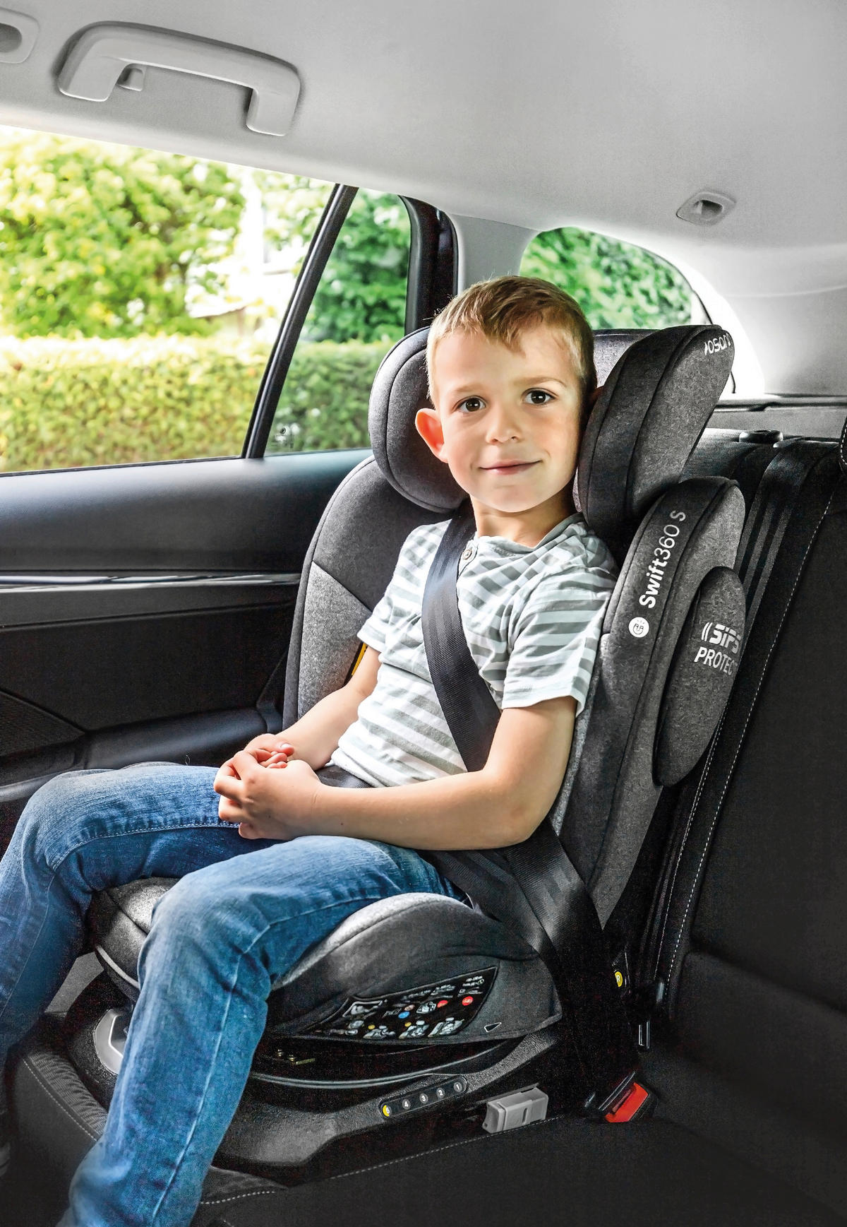 REBOARDER-KINDERSITZ SWIFT360S ECE R 129 i-SIZE  - Dunkelgrau/Hellgrau, Basics, Kunststoff/Textil (44/60/50cm) - Osann