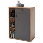 SCHUHSCHRANK Lizzano  in 76/103/37 cm  - Eichefarben/Anthrazit, Design, Holzwerkstoff/Metall (76/103/37cm) - Xora