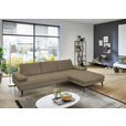 ECKSOFA in Echtleder Beige  310/180 cm  - Beige/Schwarz, Design, Leder/Metall (310/180cm) - Dieter Knoll