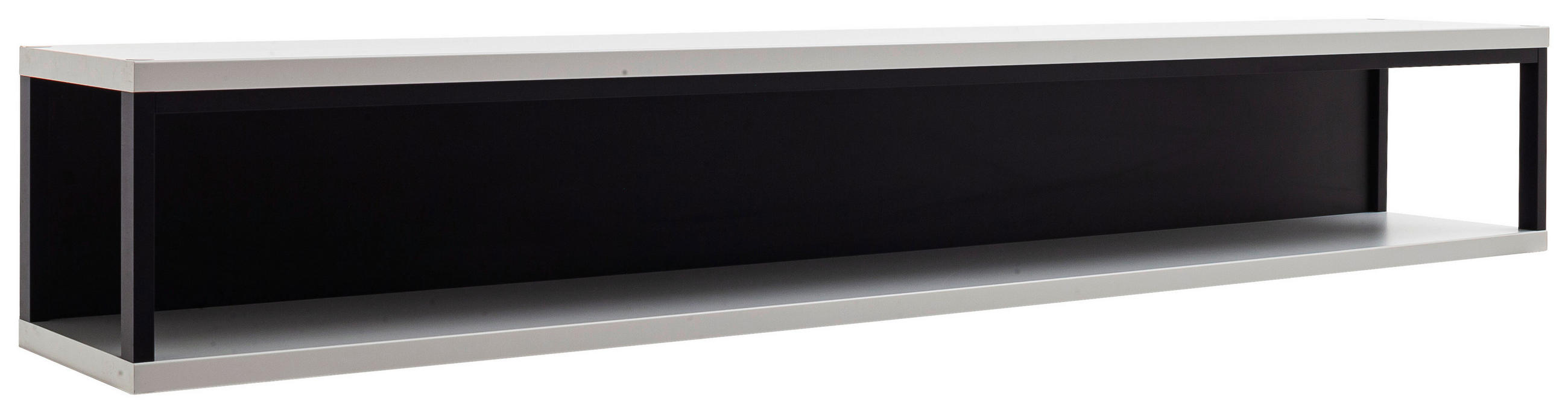 WANDBOARD  150/24/25 cm  - Schwarz/Weiß, Design, Holzwerkstoff/Metall (150/24/25cm) - Stylife