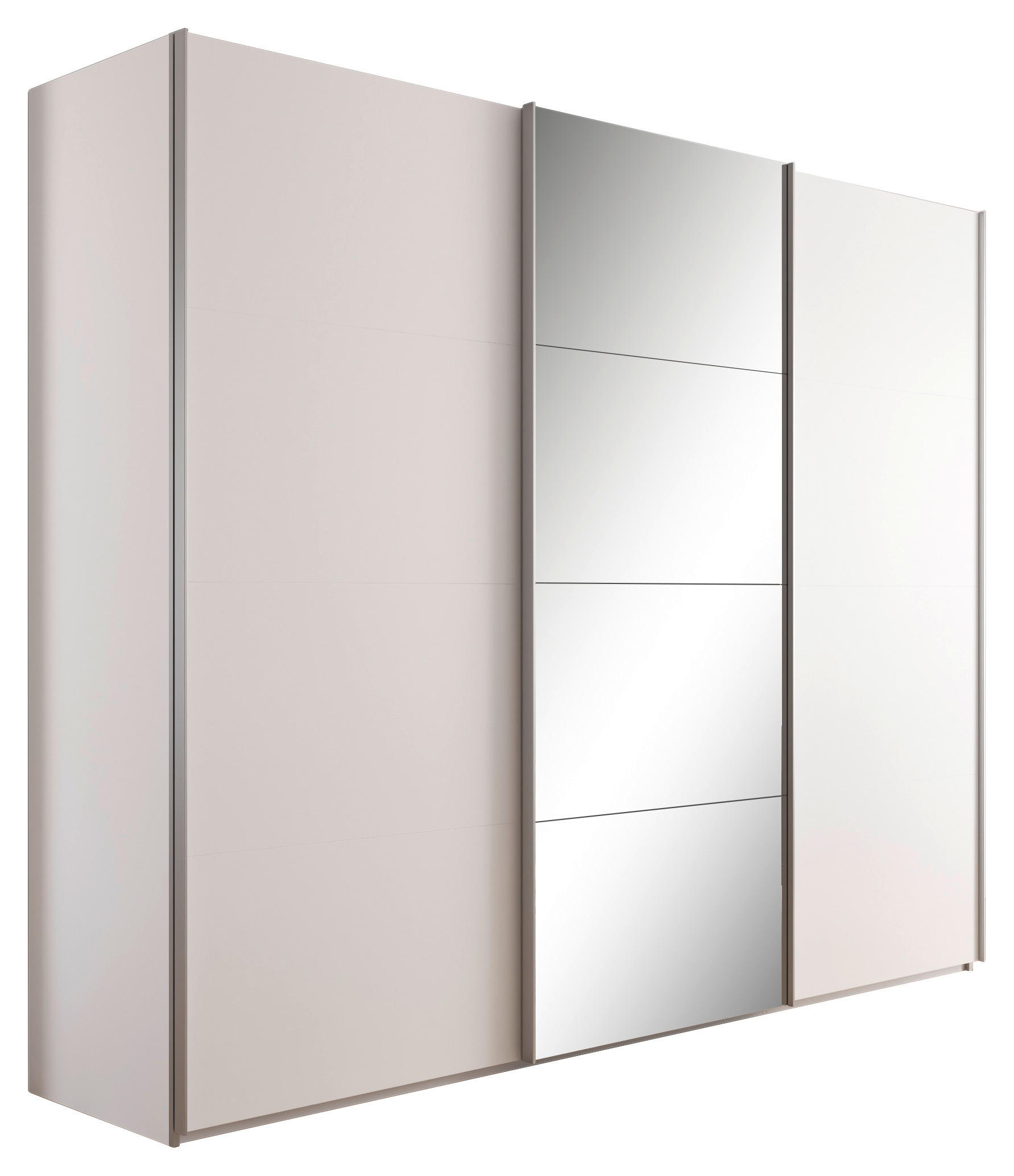 SCHWEBETÜRENSCHRANK in Weiß - Alufarben/Weiß, KONVENTIONELL, Glas/Holzwerkstoff (271/223/68cm) - home24