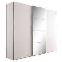 SCHWEBETÜRENSCHRANK 271/223/68 cm 3-türig Weiß  - Alufarben/Weiß, KONVENTIONELL, Glas/Holzwerkstoff (271/223/68cm) - home24