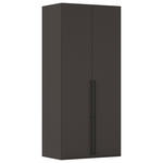 DREHTÜRENSCHRANK 101/223/61 cm,  in Graphitfarben, 2-türig  - Schwarz/Graphitfarben, Basics, Holzwerkstoff/Metall (101/223/61cm) - Novel