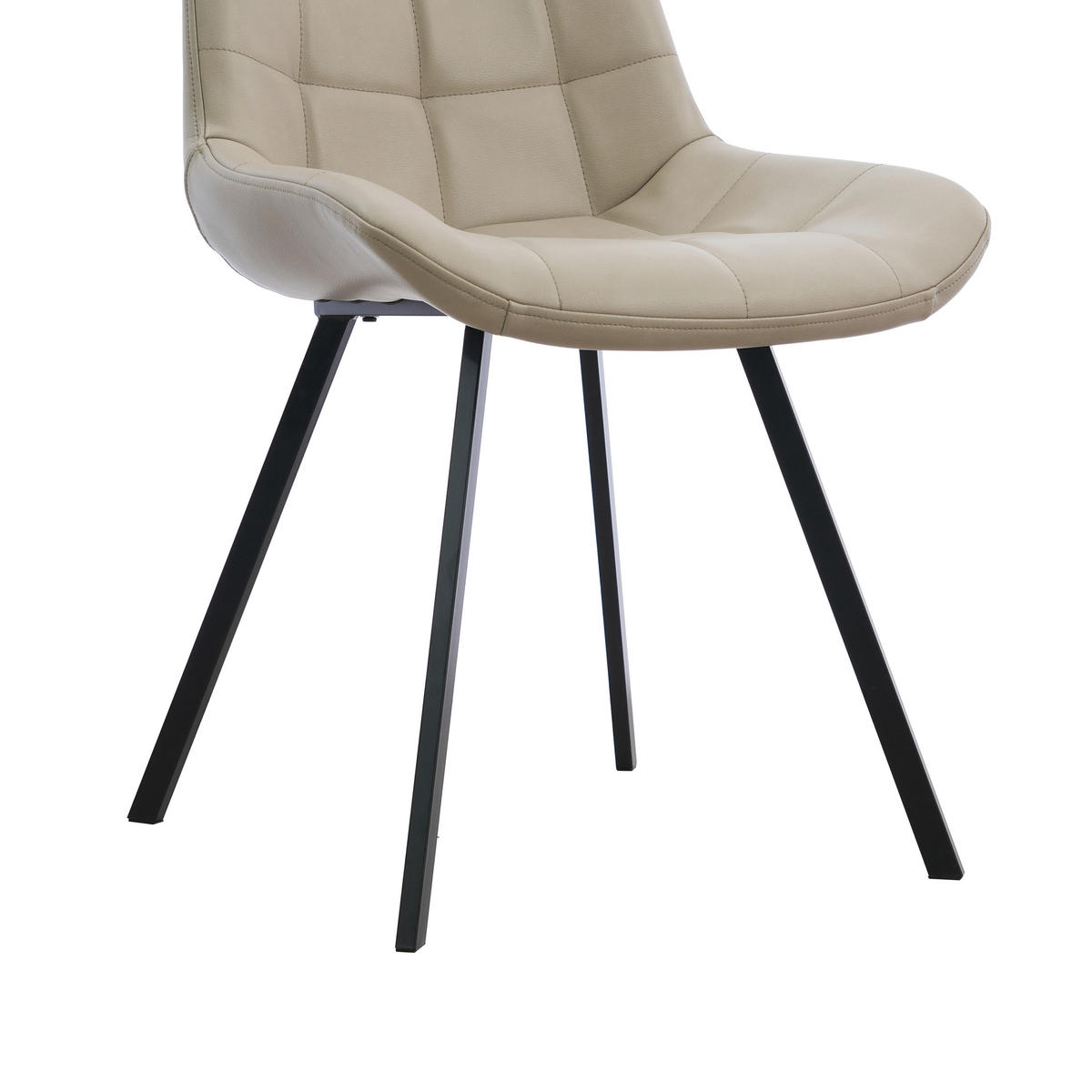 STUHL   Mikrofaser  Schwarz, Beige  - Beige/Schwarz, MODERN, Textil/Metall (54/86/62cm) - MID.YOU