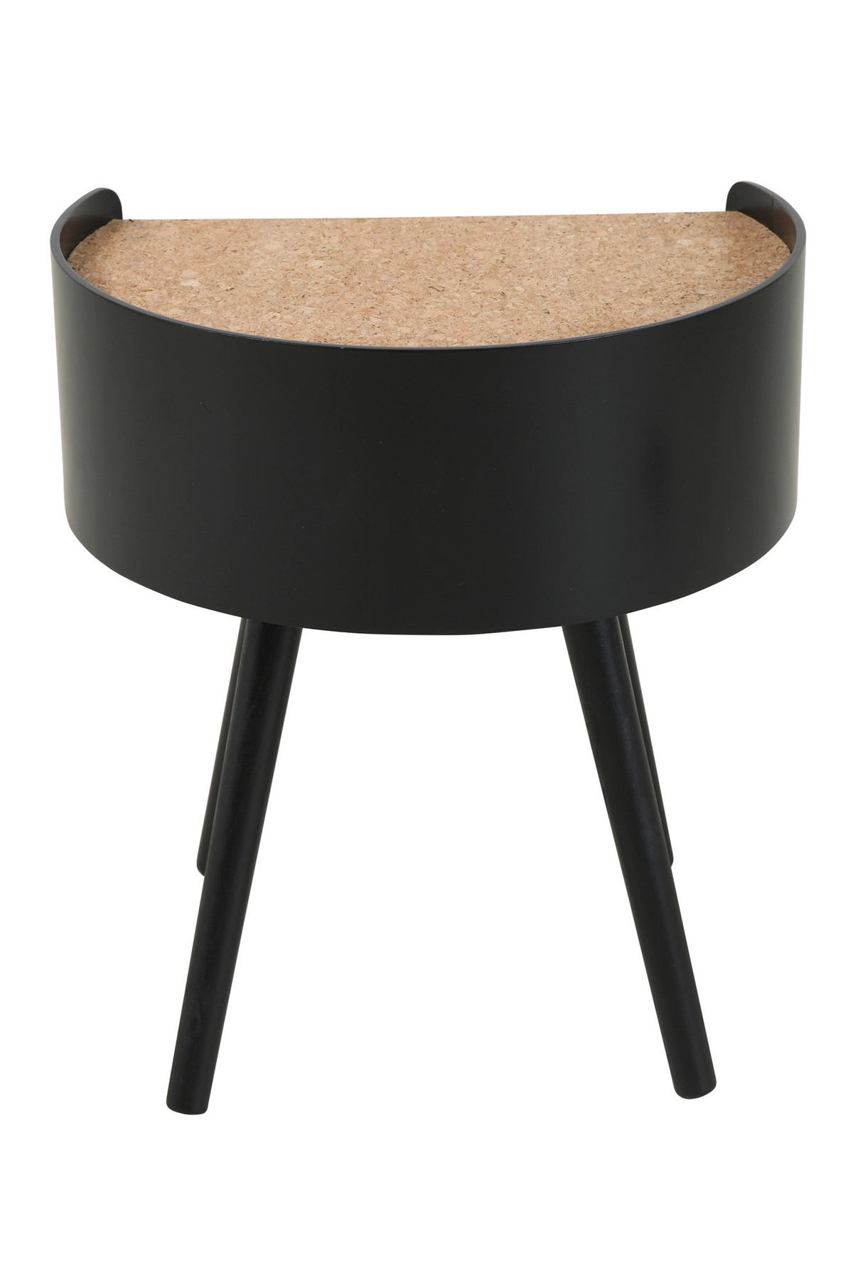BEISTELLTISCH 40/40/46 cm Pinie, Kork massiv Naturfarben, Schwarz rund  - Schwarz/Naturfarben, Design, Holz/Holzwerkstoff (40/40/46cm) - Livetastic