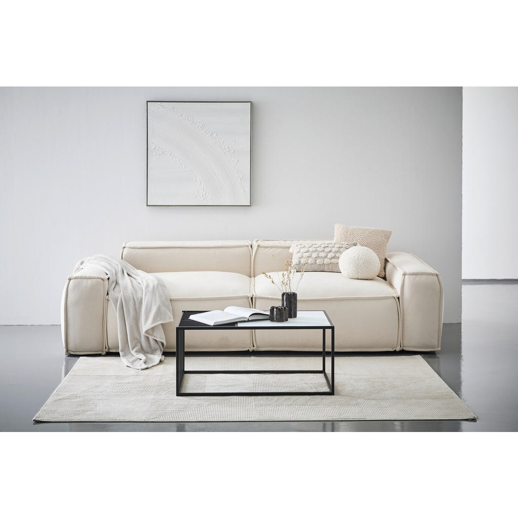 Thumbnail - Livetastic Couchtisch, Schwarz, Weiß, Metall, Glas, rechteckig, Flachrohr, 60x40x90 cm, Wohnzimmer, Wohnzimmertische, Co...