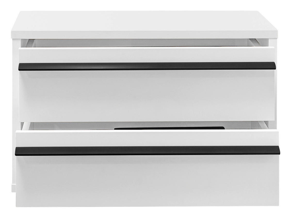 NACHTKÄSTCHEN 50/31/34 cm  in Weiß  - Schwarz/Weiß, KONVENTIONELL, Holzwerkstoff/Metall (50/31/34cm) - Chameo