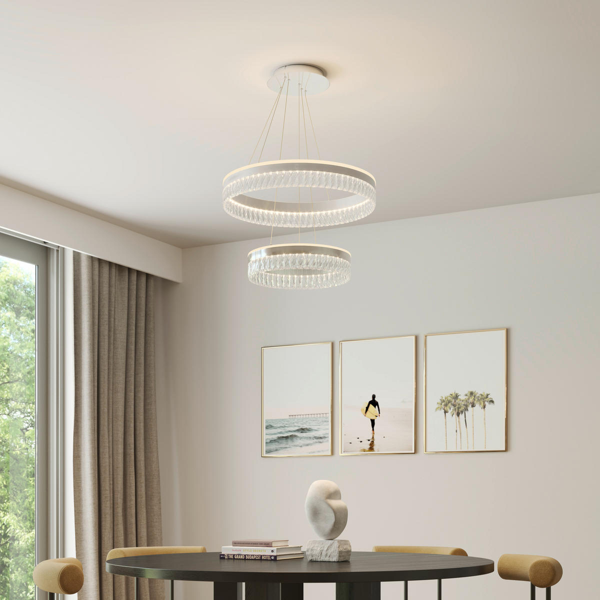 LED-HÄNGLAMPA Bunda 60/150 cm  - klar, Design, metall/glas (60/150cm) - Glandor