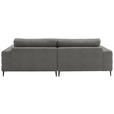 ECKSOFA  in Flachgewebe Hellgrau  177/253 cm  - Hellgrau/Schwarz, Design, Textil/Metall (177/253cm) - Dieter Knoll